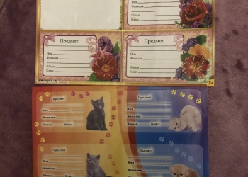 Наклейки для подписи тетрадей