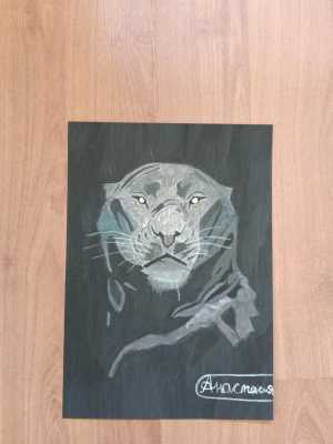 Рисунок пантера без зрачков