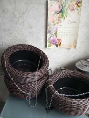 Кашпо подвесное из ротанга