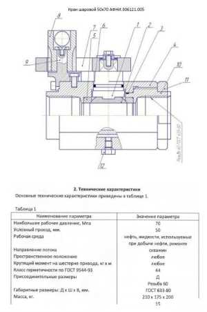 Кран шаровой 50х70 афни.306121.005