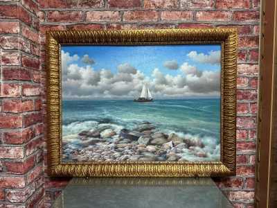Картина "Каменистый морской берег"