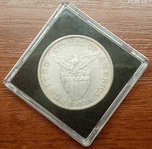 1 песо 1907 - 08г Филиппины