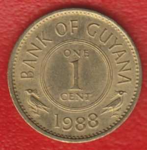 Гайана 1 цент 1988 г.