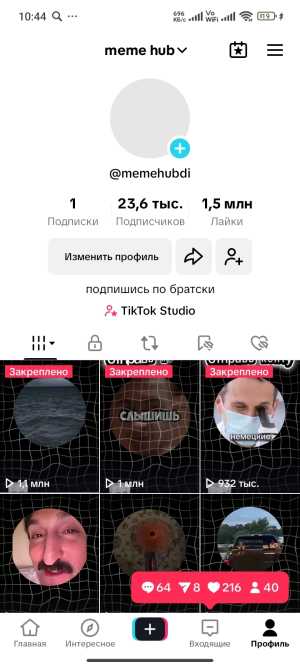 Тик ток аккаунт