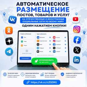 Размещение ваших постов сразу во всех соц. сетях одной кнопкой!
