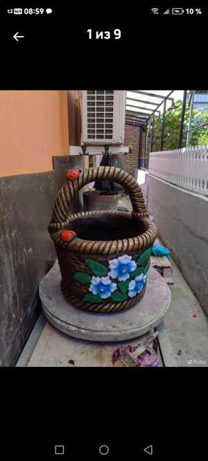 Корзина кашпо из бетона