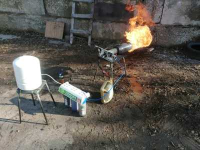 Водяная горелка на отработке без компрессора